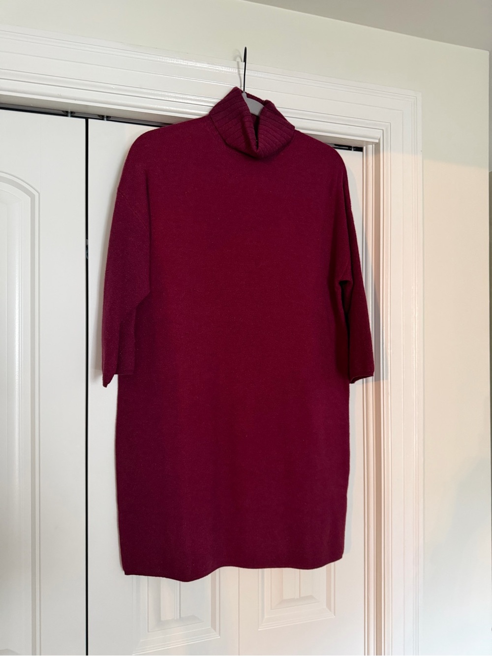 Pomander Place Burgundy Turtleneck Mini Dress